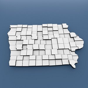 Iowa Counties - Map of United States of America USA