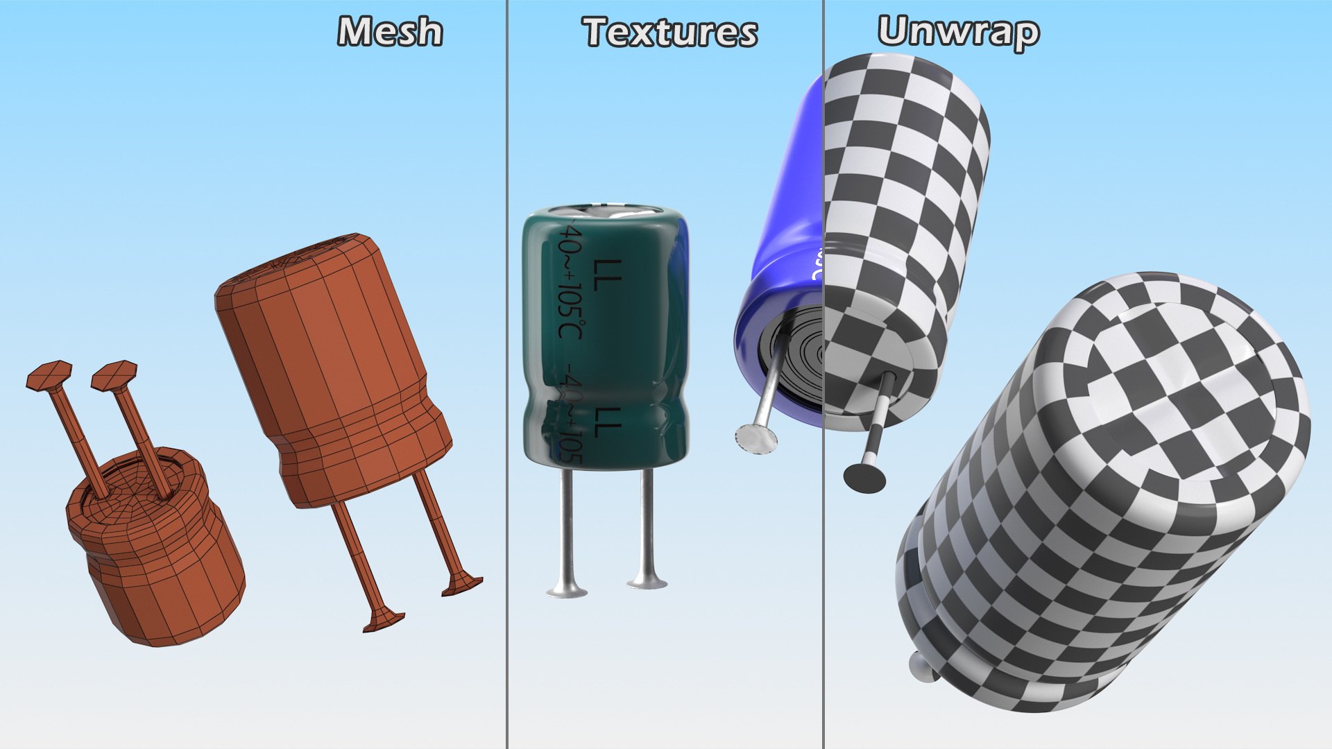 3D electrolytic capacitor soldered set model https://p.turbosquid.com/ts-thumb/Nd/SckyqC/WGukeuO7/electrolyticcapacitorsolderedset3dmodel012/jpg/1608594794/1920x1080/fit_q87/cd3aabcf6ec39848275702c225d589341343e1a9/electrolyticcapacitorsolderedset3dmodel012.jpg