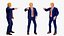 ドナルド・トランプの様式化された漫画キャラクターのリギング済み3Dモデル