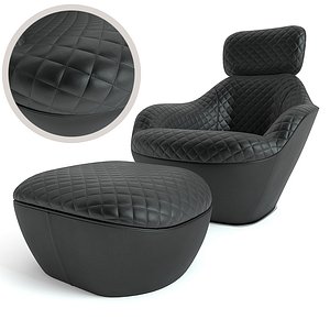 3D bergamote armchair ottoman