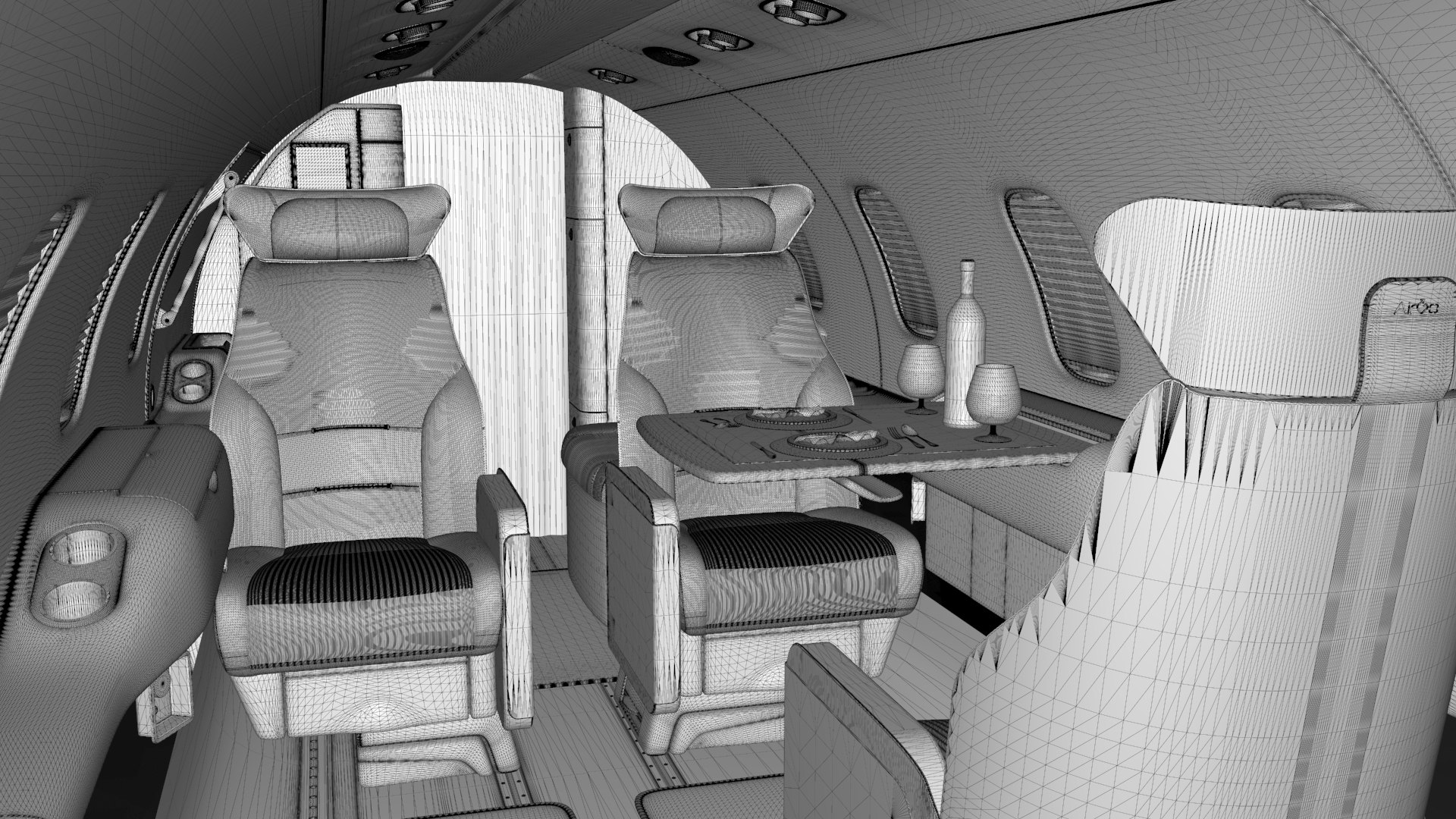 Learjet Modern Concept Interior And Private Jet Seats 3D Model ...