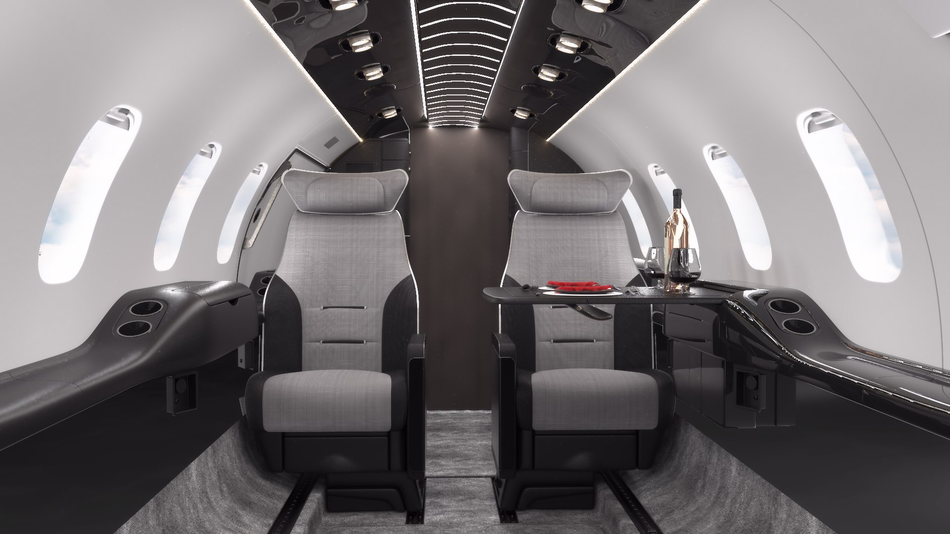 Learjet Modern Concept Interior And Private Jet Seats 3D Model ...