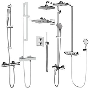 shower systems grohe set 3D