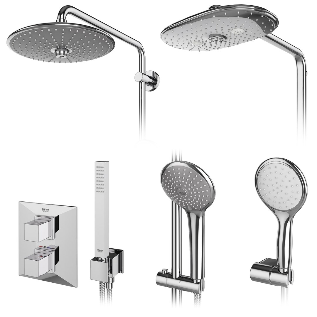 Shower Systems Grohe Set 3D - TurboSquid 1585716