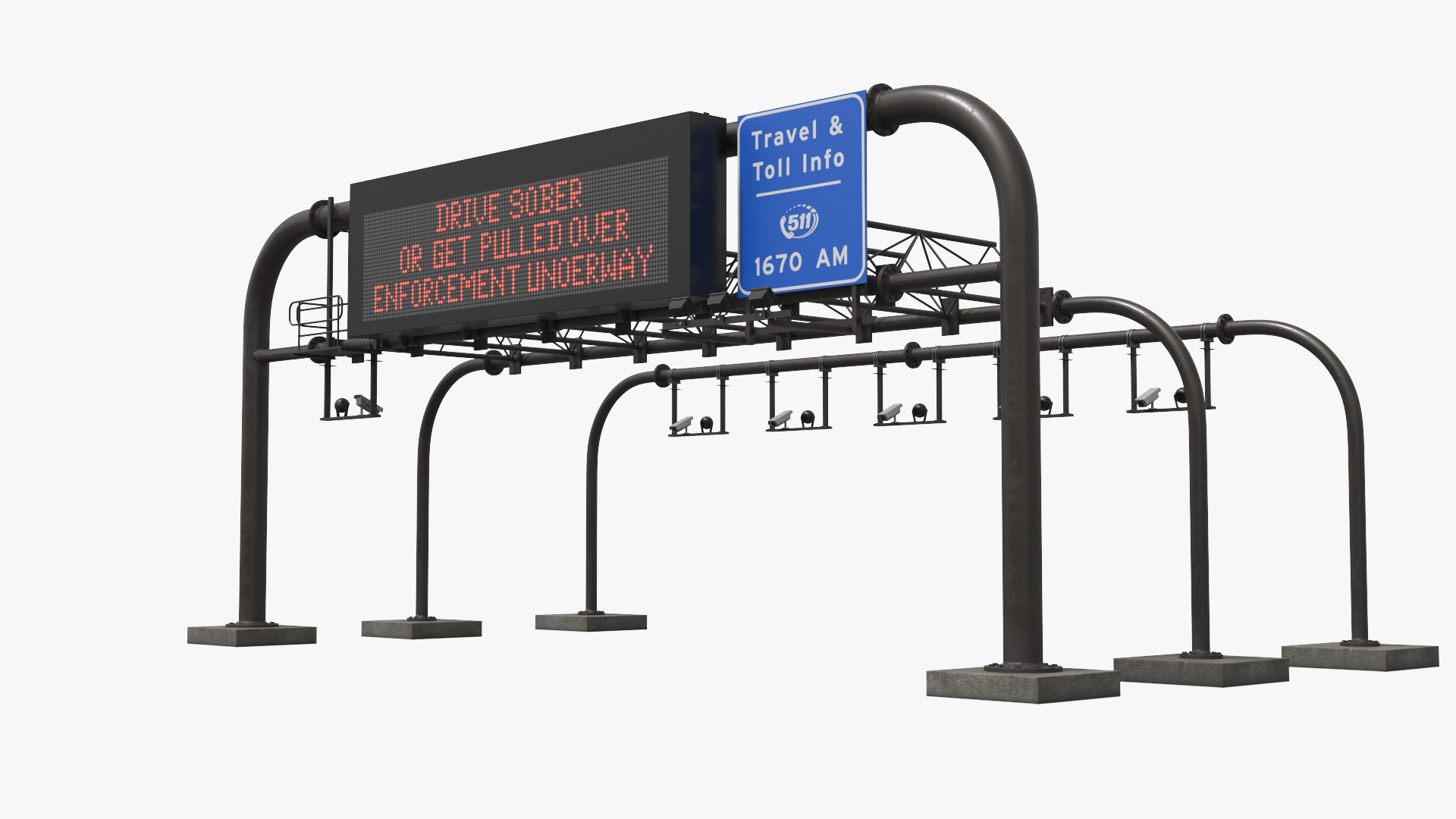 Digital Roadway Sign Structure Model - TurboSquid 2573330