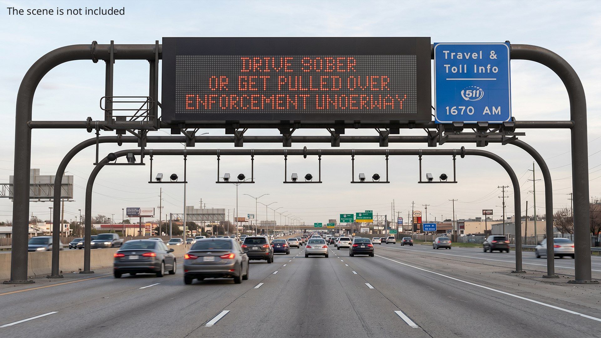 Digital Roadway Sign Structure Model - TurboSquid 2573330
