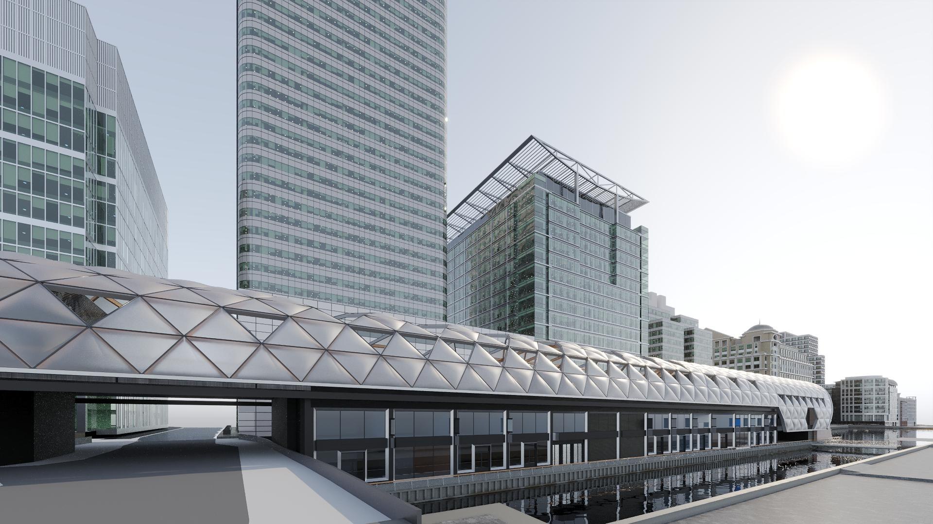 3D Canary Wharf North Dock - TurboSquid 2176286