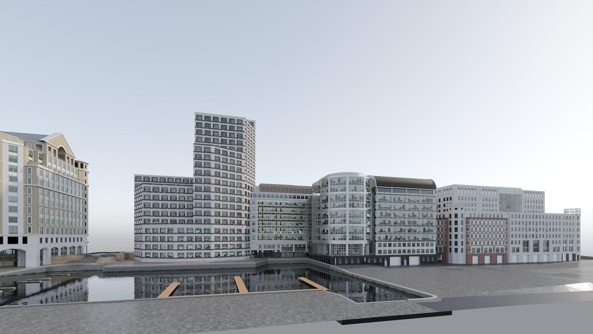 3D Canary Wharf North Dock - TurboSquid 2176286