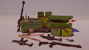 Low Poly FPS Weapons Pack - Collection for 3D Game