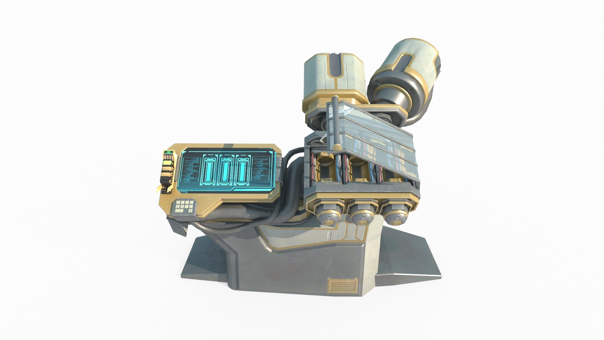 Future sci-fi style production platform 3D model https://p.turbosquid.com/ts-thumb/Nd/q37OQ4/wx/ca3/jpg/1709112641/1920x1080/fit_q87/bc57bd1078817a9846ebb1242511dc824fec165b/ca3.jpg
