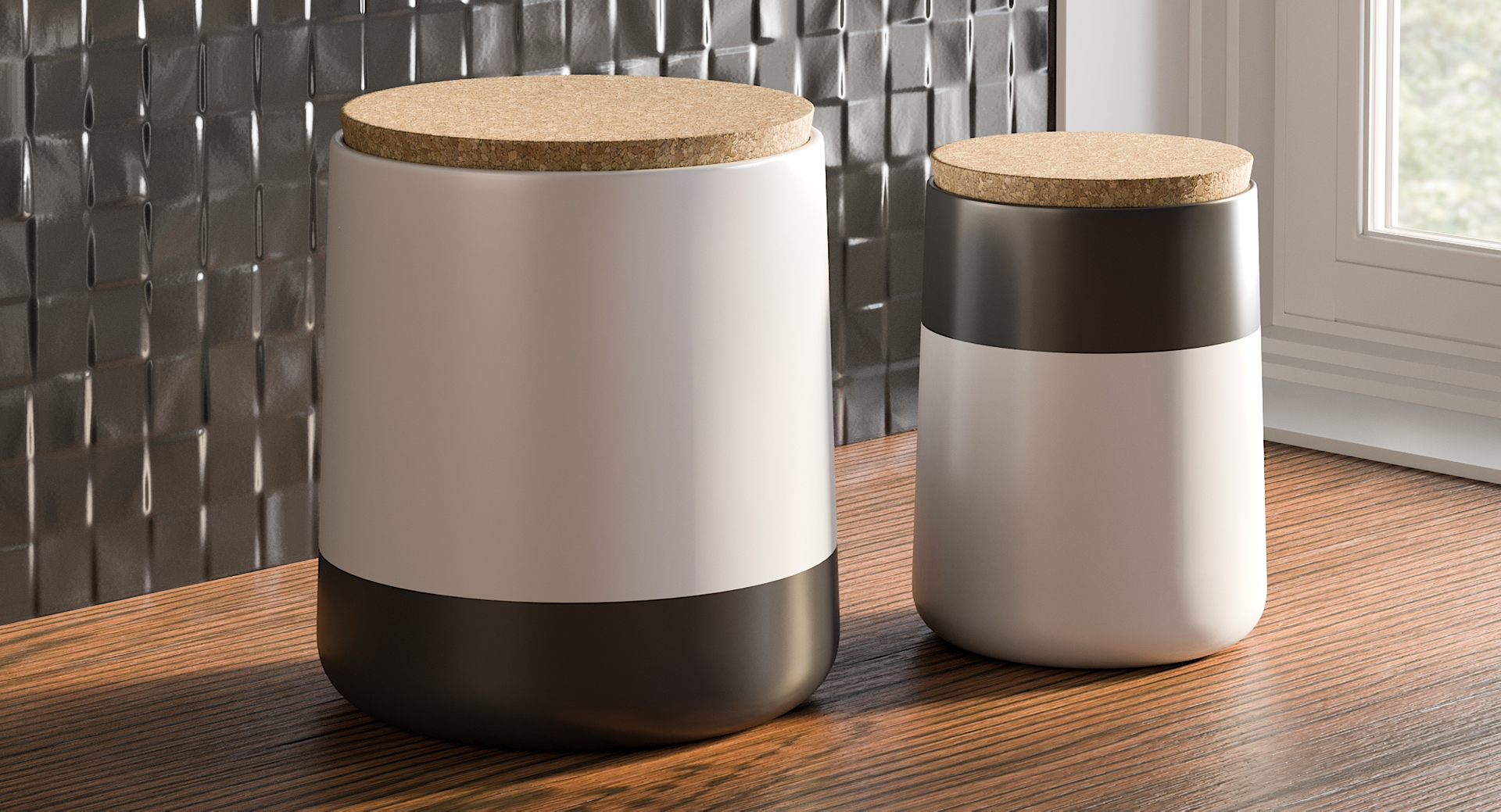 3D realistic black white canisters model https://p.turbosquid.com/ts-thumb/Nd/tUBuCn/FcdP28yk/0000/jpg/1571997916/1920x1080/turn_fit_q99/5f2321e6db23f596b4aba5de616106fbb6d57cc8/0000-1.jpg