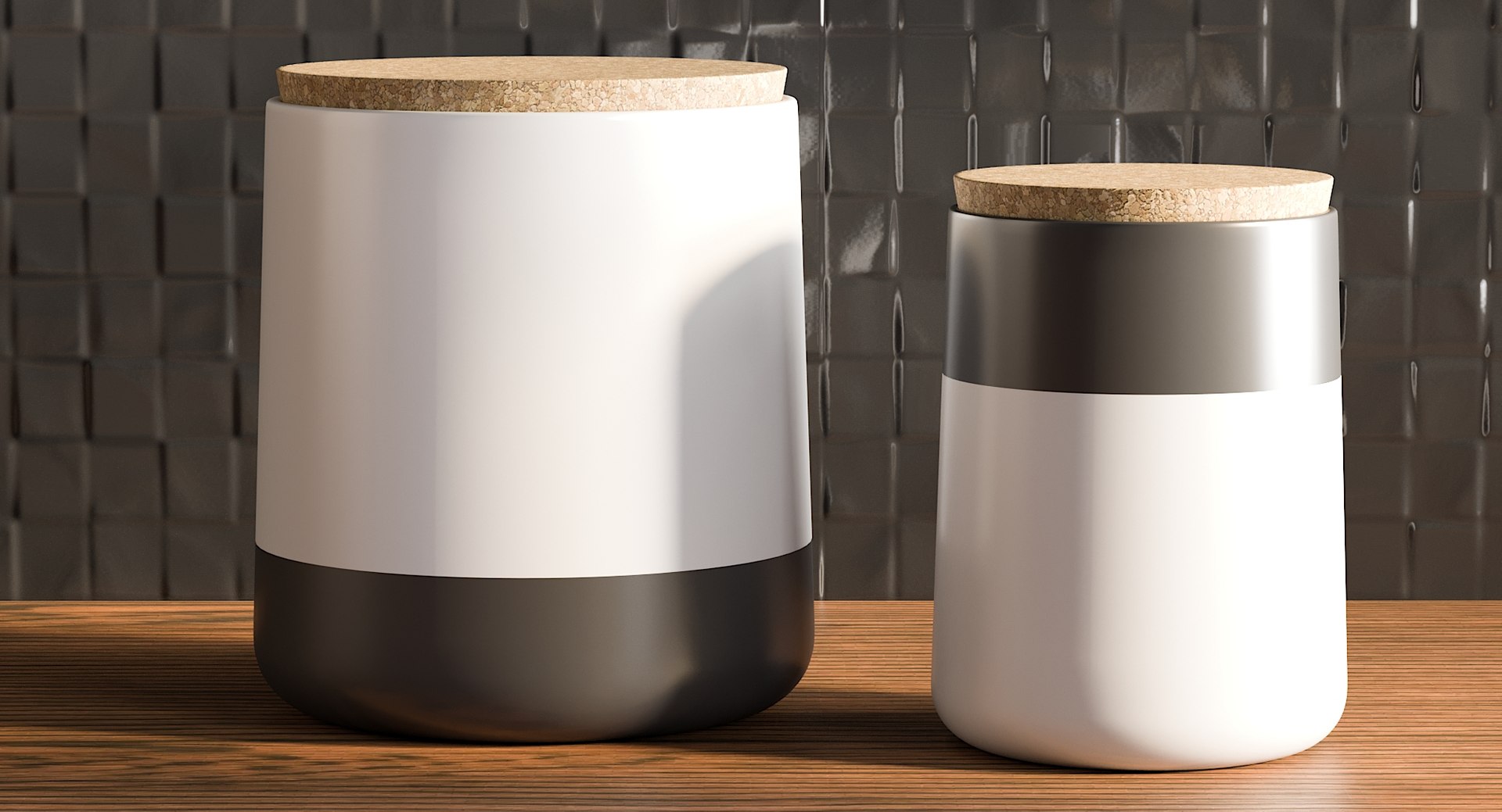 3D realistic black white canisters model https://p.turbosquid.com/ts-thumb/Nd/tUBuCn/aLj85NNw/_view03/jpg/1571997898/1920x1080/fit_q87/5eeca047001a665c50a301660245db8779058c55/_view03.jpg