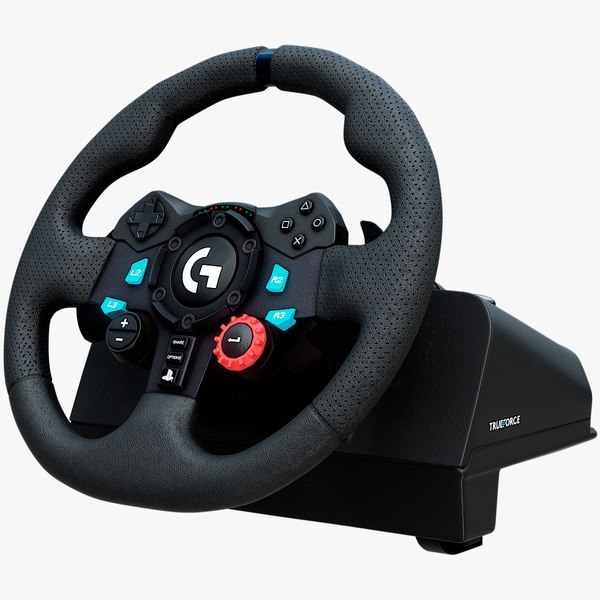 3D Logitech G29 Driving Force Racing Steering Wheel PBR