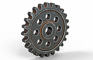 3D realistic old metalic gear