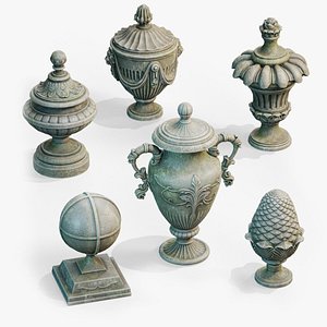 3D Garden Urns Caps