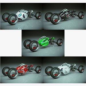 T Bike Four Wheel 5 in 1 Collection 3D model