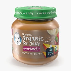 Gerber Mango Baby Food Jar 113g 3D model