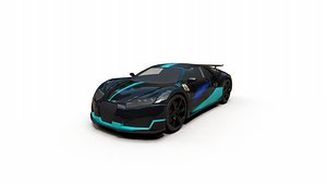 3D Low polly Sports Car X4 with 4K PBR Texture1