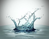 Pouring and splash water in crown shape