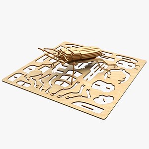 beetle laser cut animation 3D