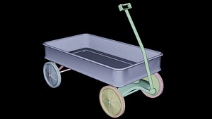 Classic Kids Toy Radio Flyer Wagon 3D model
