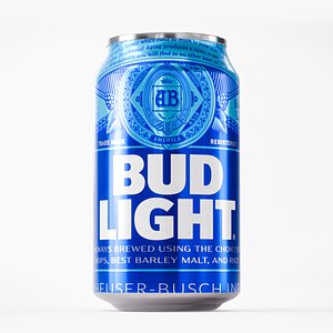 Bud Light Beer Can 12oz 3D