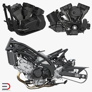 motorcycle engines 3D model