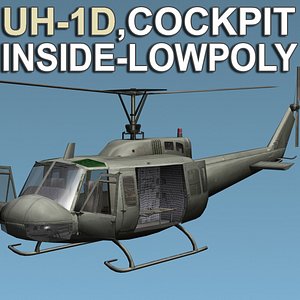3d helicopter cockpit model