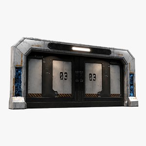 Sci-Fi Sliding double door 01 3D