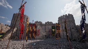 3D Medieval Banners 65 Assets