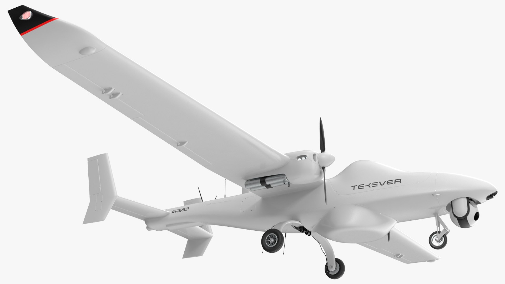 Tekever AR5 UAS Rigged for Cinema 4D 3D model preview