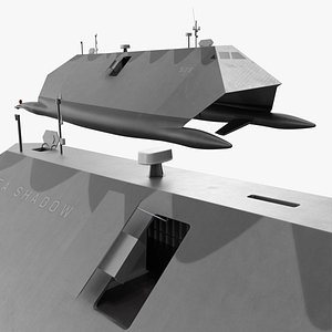 Sea Shadow IX-529 Radar-Invisible Vessel Rigged for Maya 3D