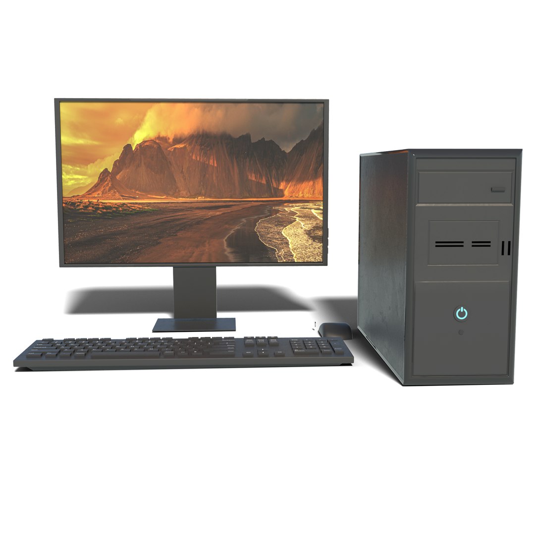 3D Desktop Computer Set Model - TurboSquid 2086547