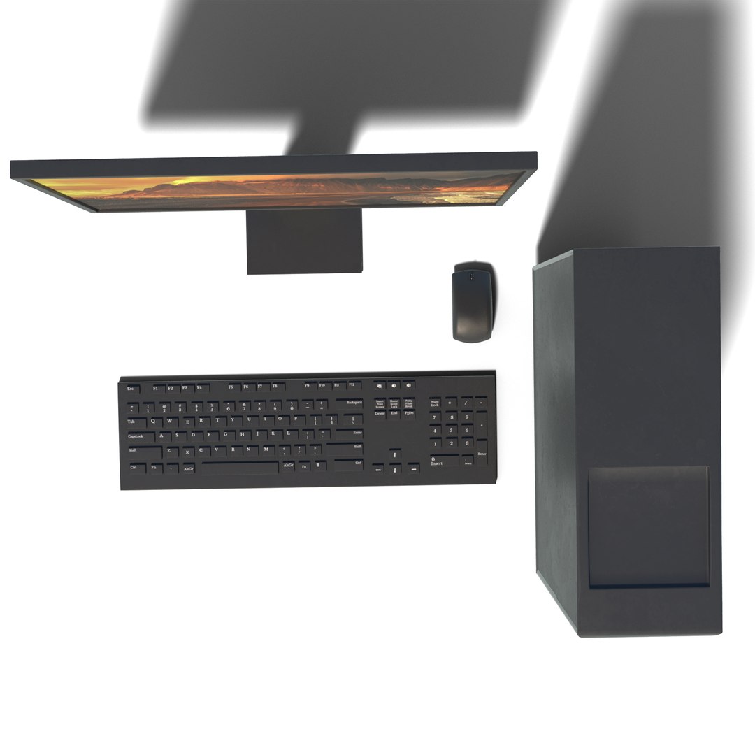 3D Desktop Computer Set Model - TurboSquid 2086547