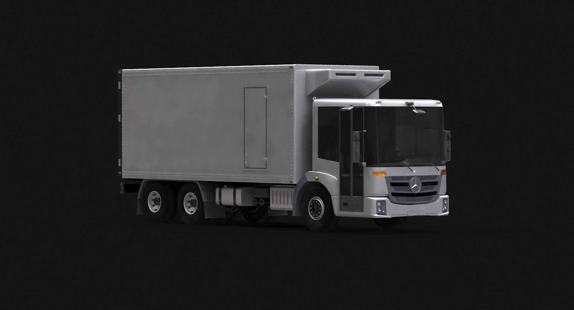 3d mercedes econic box truck model