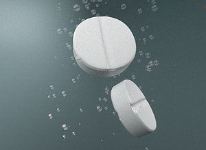 Realistic White Round Pills 3D Model