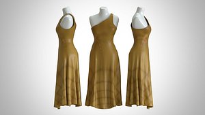 Woman Dress 2 Orange Padded model