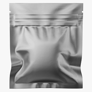 Metallic Mylar Ziplock Bag Mockup 01 3D model
