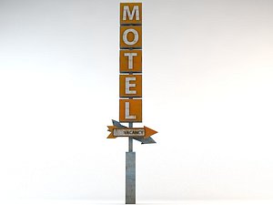 Old Motel Sign Standing Vertical