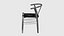 Silla de comedor de nogal con asiento tejido