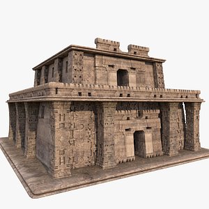 Modular pre-Columbian temple building with PBR textures