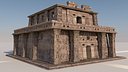 Modular pre-Columbian temple building with PBR textures
