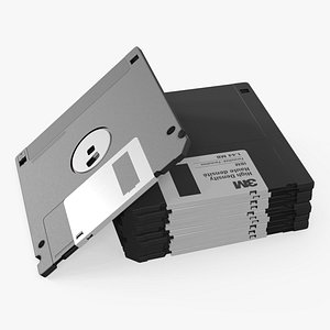Stack of 3M Floppy Disks Black