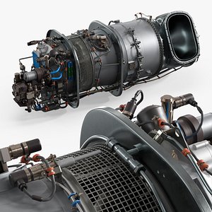 Aircraft Helicopter Turboshaft Engine 3D model