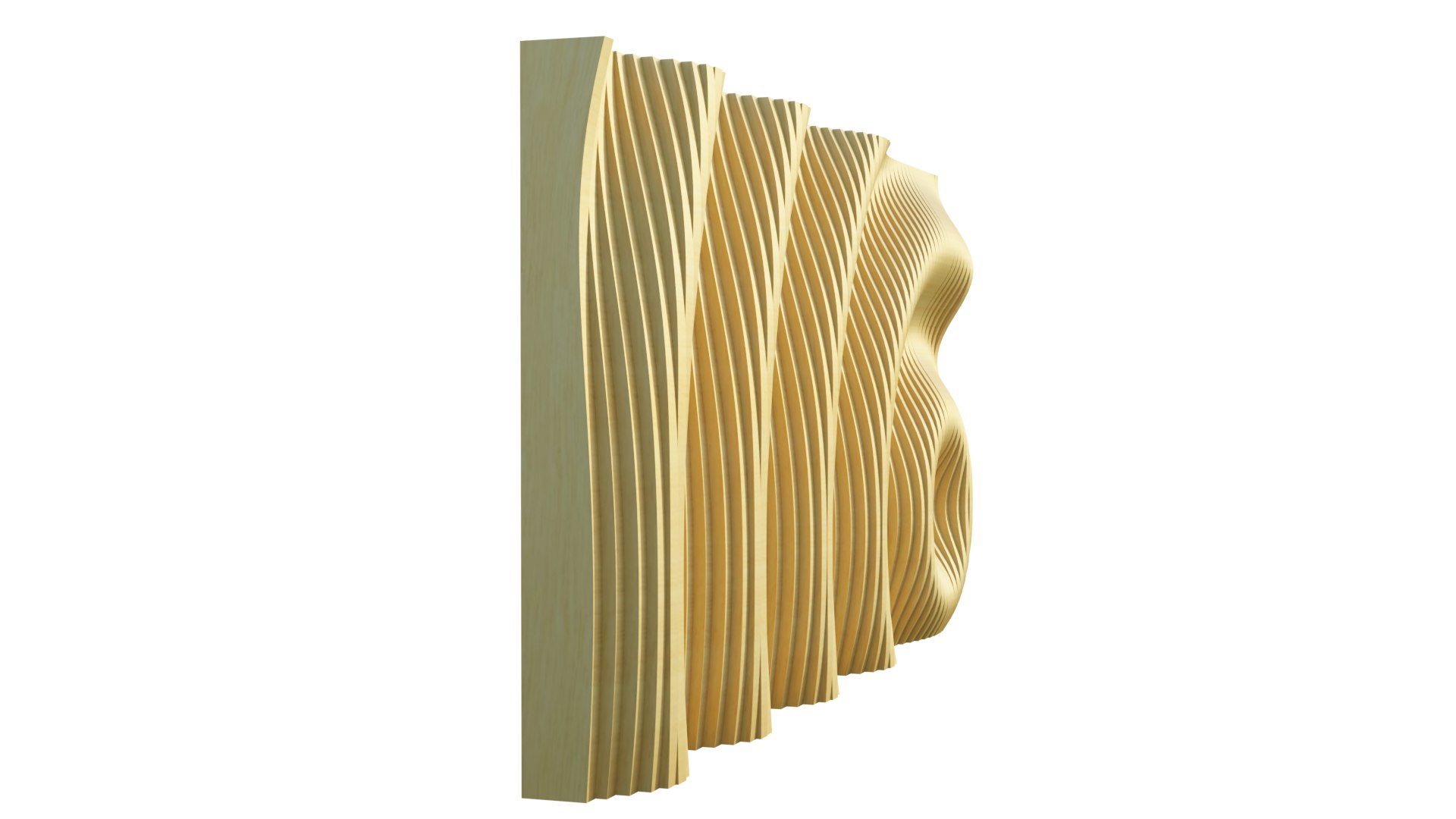 Parametric Ripples Wooden Wall 03 3D Model - TurboSquid 2195120
