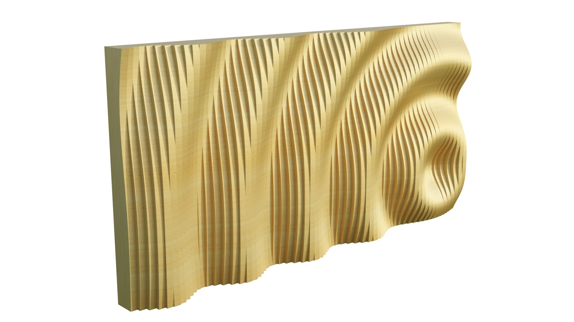 Parametric Ripples Wooden Wall 03 3D Model - TurboSquid 2195120