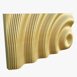Parametric Ripples Wooden Wall 03