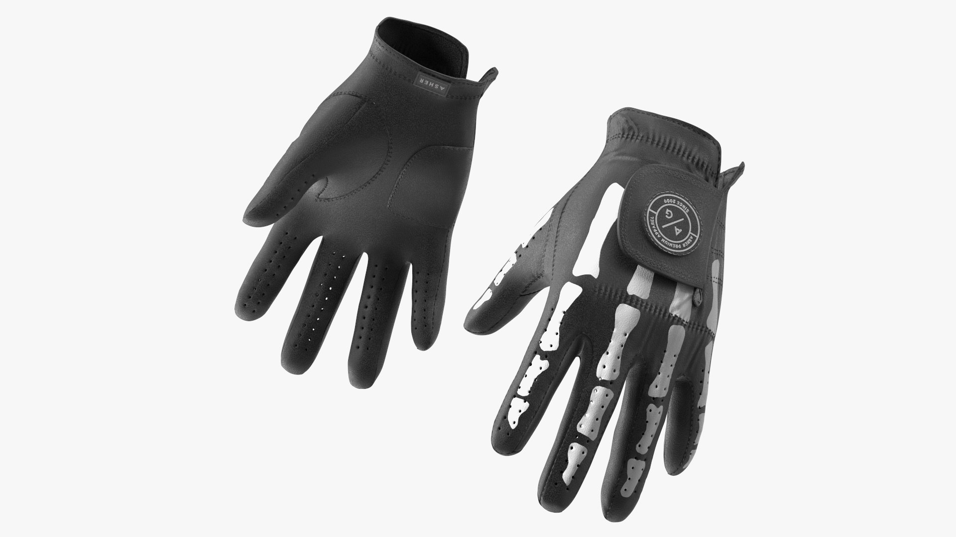 Black Premium Golf Gloves Asher 3D model preview