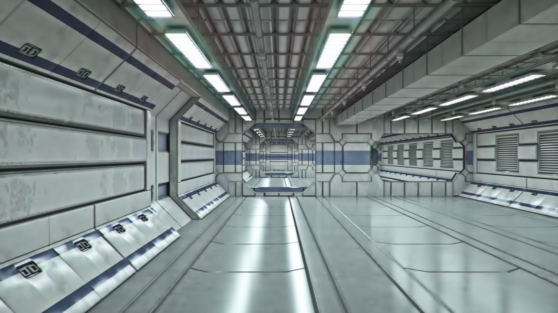 3ds max futuristic corridor