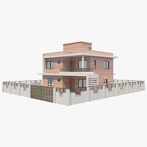 3D Brick House 12 model